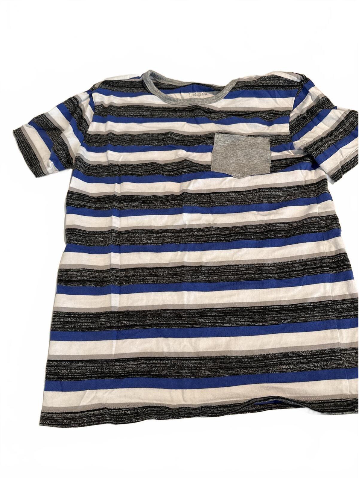 Kidpik Boys Largestriped Pocket Tee Blue White